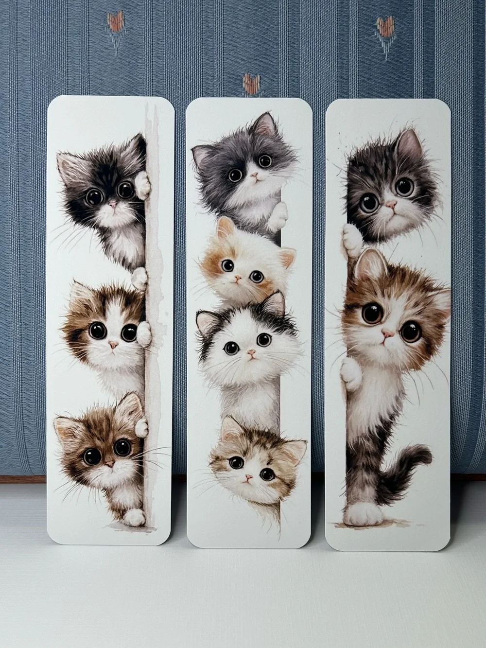 Cute Kittens Bookmarks - Brown & White Cat Design